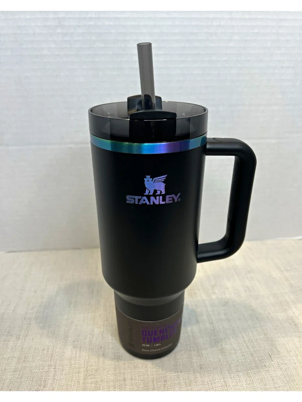 Stanley Quencher H2.0 40 oz Tumbler w/ Handle Lid & Straw Black Chroma